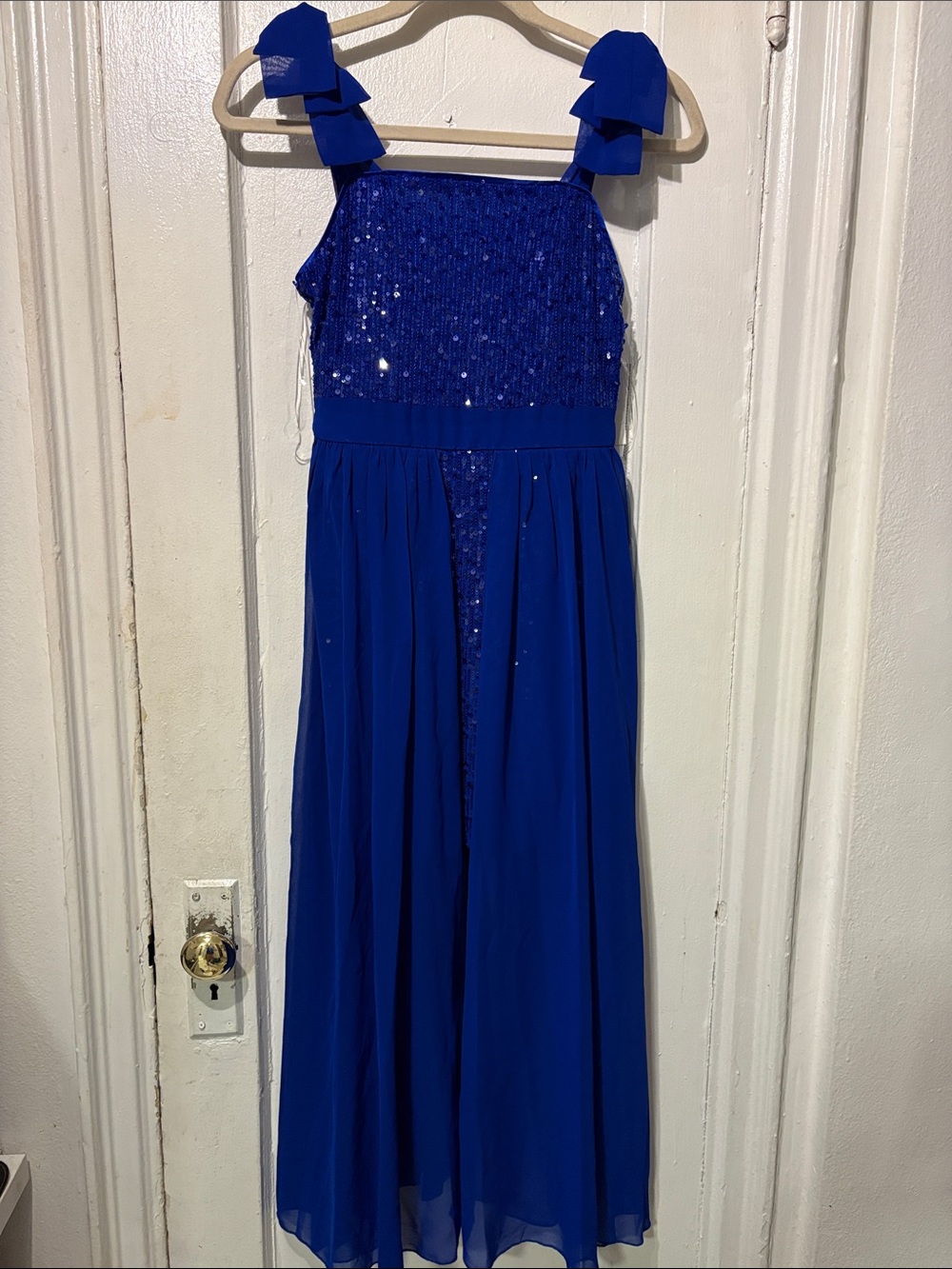 Xtraordinary Royal Blue Sequin Bodice Chiffon Gown